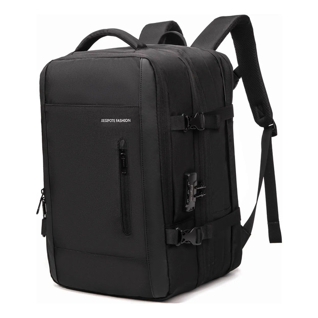 Mochila De Negócios Impermeávela Senha De Bloqueio Preto Florido