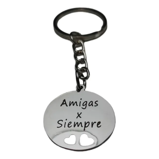 Dije Amigas Por Siempre  Amistad Acero Quirurgico C/ Llavero