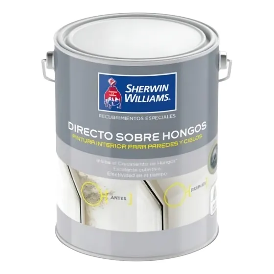 Esmalte Al Agua Sherwin Williams Directo Sobre Hongos 1gl Acabado Semibrillo Color Blanco