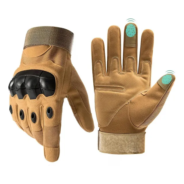 Guantes Táctico Militar Dedo Completo Para Moto, Etc Mostaza Mostaza M