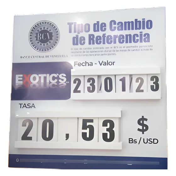 Pizarra Bcv Personalizada (logo) Con Fecha Movible Y Paral  