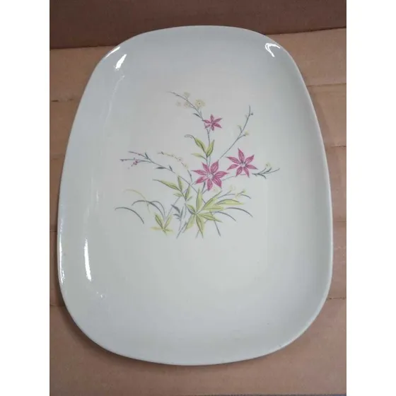 Antiga Travessa Goyana Ornamin Raminho Com Flor 36 Cm