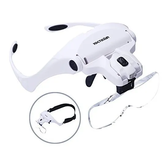 Lupa De Cabeza Yoctosun C/2 Led P/joyero 5 Lentes Cambiables