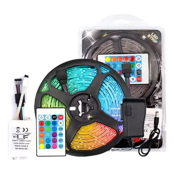 Cinta Led Rgb 5 Metros Multicolor Con Control 300 Led Ip65