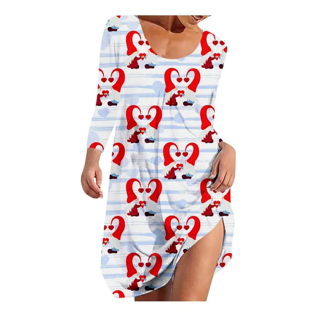 Vestido Fiesta Noche Ama Casa Estampado Dia San Valentin 61