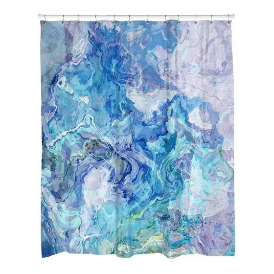 Cortina Ducha Contemporanea Azul Nube Nueve