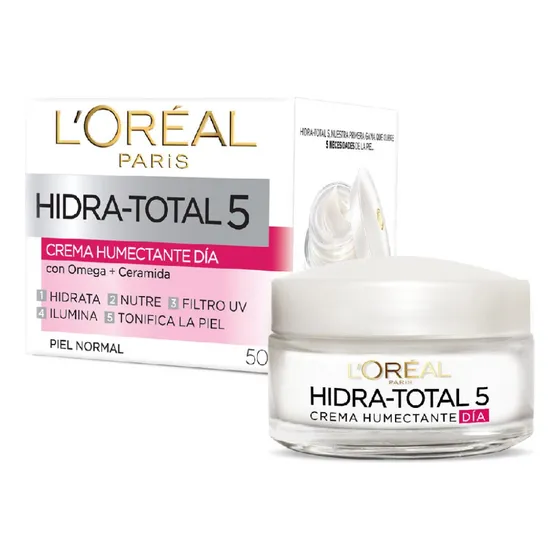 Crema L'oréal Paris Hydra-total 5 Hidratante 50ml Mixta