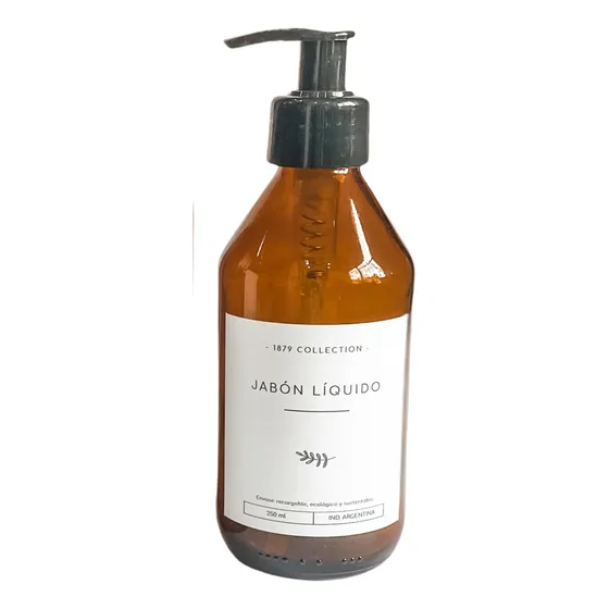Envase Dispenser Dosificador Vidrio Ambar Jabón Líquido