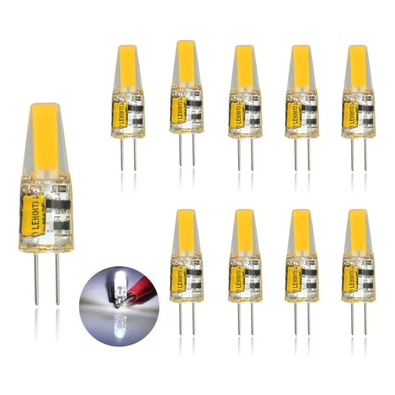 10 Lampada Halogena Bipino 12v G4 Cob 3w Lustres Luminárias Cor da luz Branco-quente