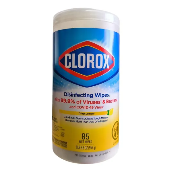 Clorox Toallas Desinfectantes 85 Unidades. 556 Gr Importadas