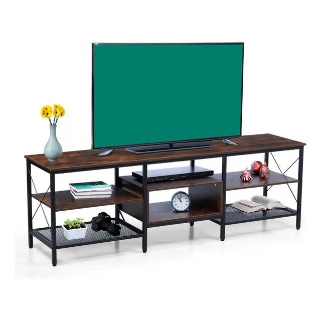 Mueble De Tv Moderno, Mesa Con Almacenamiento Abierto