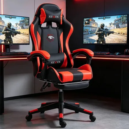 Silla Gamer Multiusos Ergonómica Premium Respaldo Inclinable Cojines Incluidos para Gaming Oficina y Sala de Estar