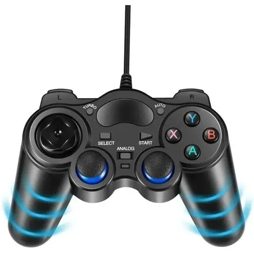 Joystick Con Cable Analógico Para Pc Ps2 Ps3 Pcx360 Android Color Negro