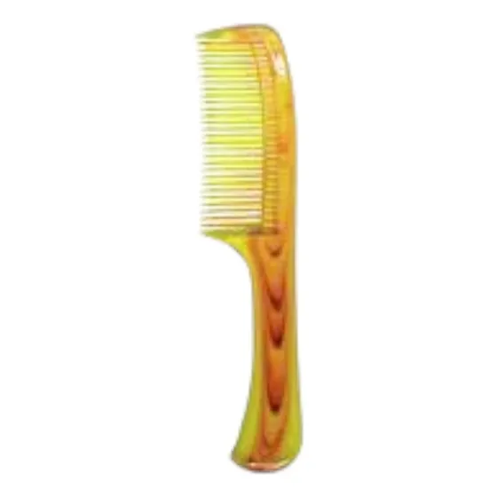 Pente De Plástico Dentes Médios - Caramelo - Kit 3 Unid.