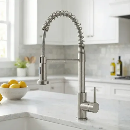 Torneira Cozinha Gourmet Monocomando Premium Escovada Prateado Escovado Fosco