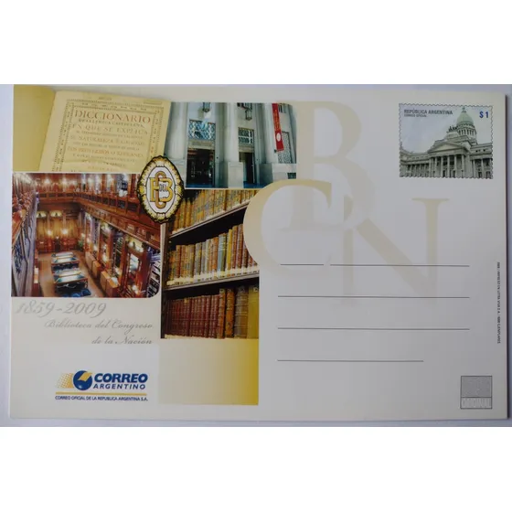 Entero Postal Biblioteca Del Congreso De La Nación Año 2009