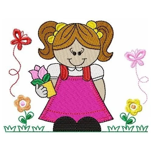 Matriz Bordado Zc2375 Linda Menina