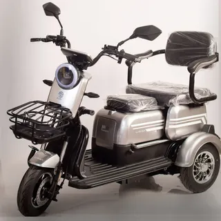 Triciclo Elétrico Adulto 1000w 3 Assentos Potente Conforto Prateado 60v