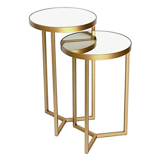 Mesa Lateral - Conjunto Com 2 - Tampo Espelho Mesa Lateral - Conjunto Com 2 - Tampo Espelho