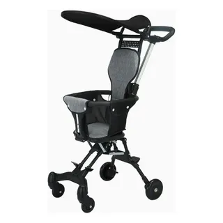 Carrinho De Bebê Infantil Passeio Dobrável Até 25kg Baby Cinza-escuro Preto