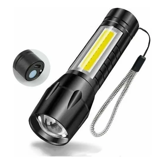 Linterna Led De Mano Con Zoom Recargable Usb