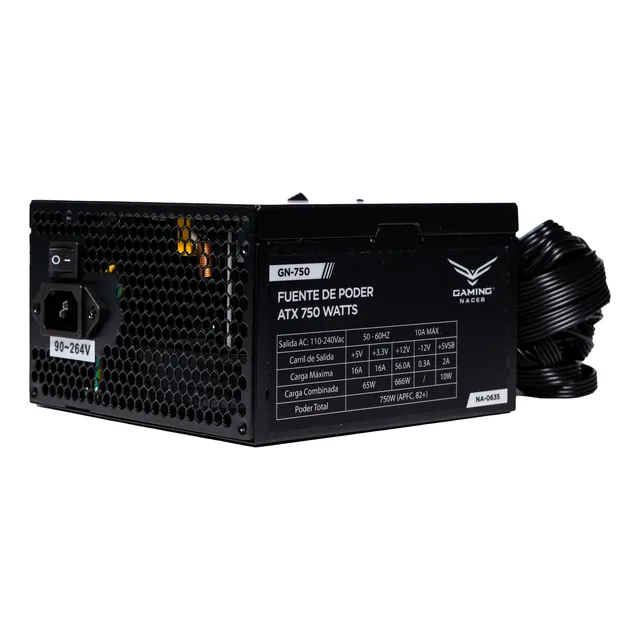 Fuente De Alimentación Naceb Na-0635 750w Para Pc Escritorio Negro