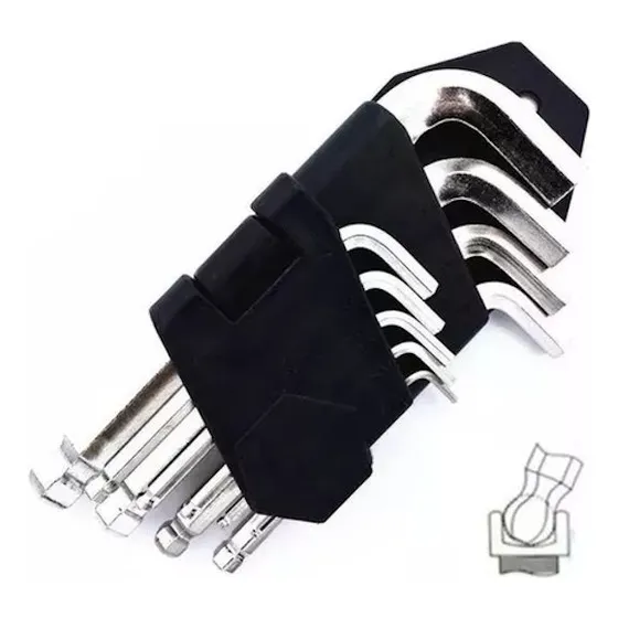 Llaves Allen Hexagonales L Juego De 9 Piezas 1.5 - 10 Mm