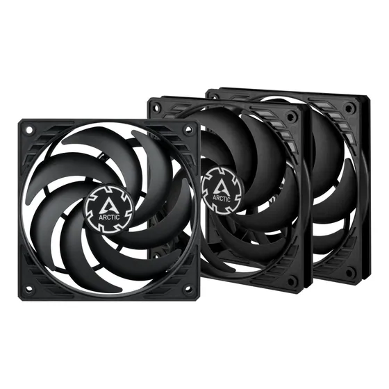 Pc Fans Arctic P12 Slim Pam Pst (paquete De 3) 120 Mm, Negro