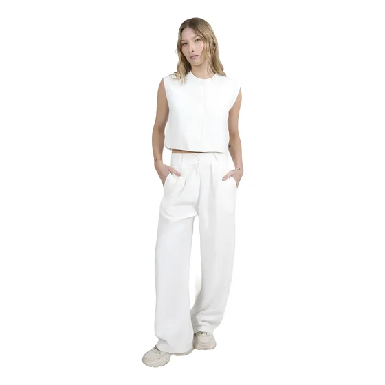 Traje Sastre Sofisticado Chaleco Forrado + Pantalón Palazzo