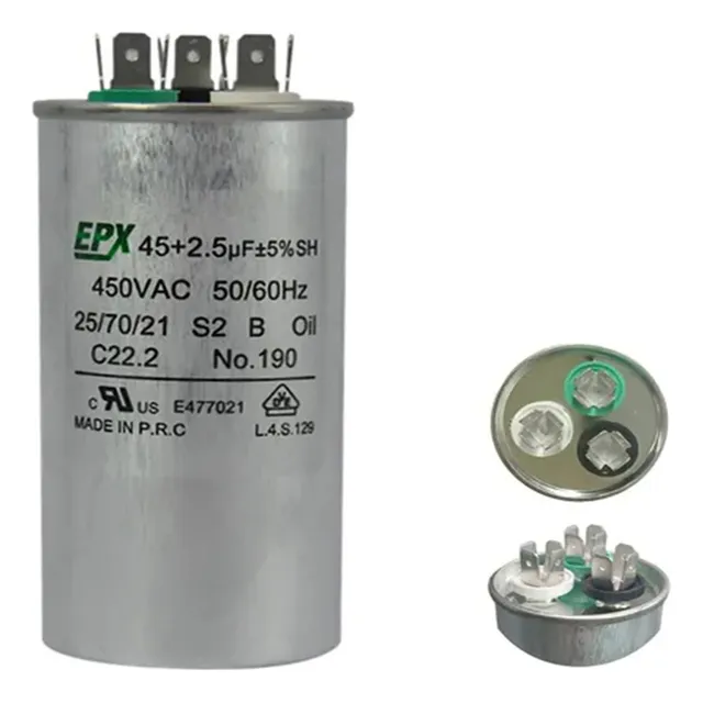 Capacitor Duplo 45+2.5uf 440/450v Ar Condicionado Split Epx