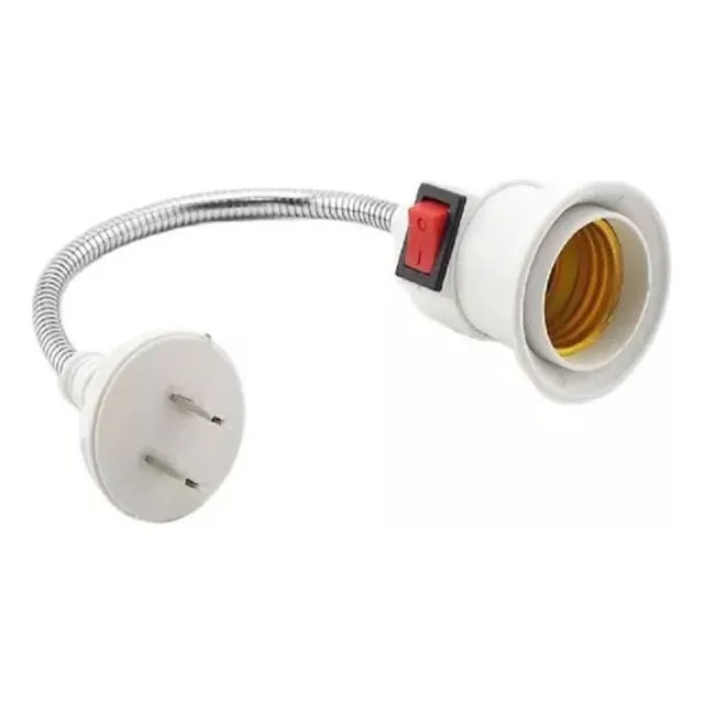 Socket Foco Flexible Con Enchufe Plano  Swich De Encendido