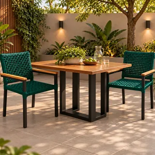 Divina Casa Conjunto De Cadeiras De Jantar Venetto Área Externa Varanda Verde Mil