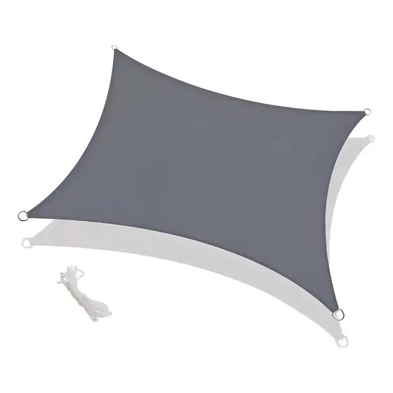 Lona terraza sombreadora toldo vela rectangular toldo sombra gris toldos lona 3.5 m x 2.5 m malla impermeable Qatarshop jardín sombras rectangulares