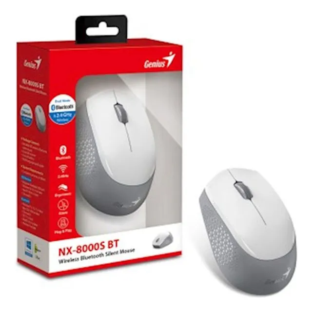 Mouse Genius Nx-8000s Bt White/grey (31030034400)