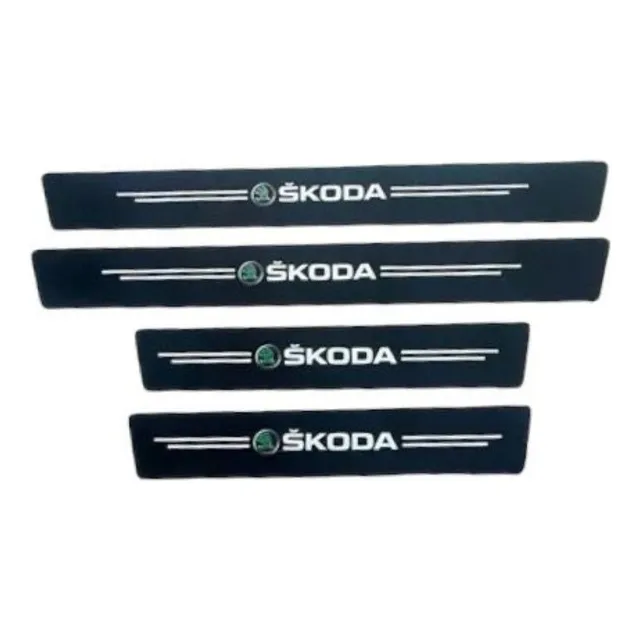 Protector Estribos Puertas En Fibra Carbón Carro Skoda