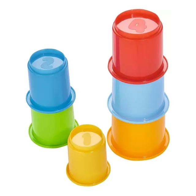 Juego Vasos Apilables Para Bebes Aprendizaje Colores Abc Color