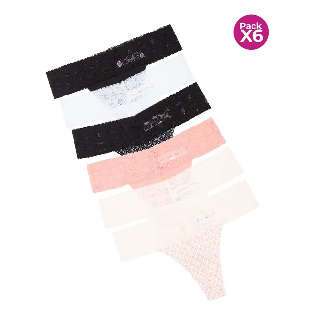 Lili Pink Brasilera En Microfibra Paquete X6 429i Panty Paqx