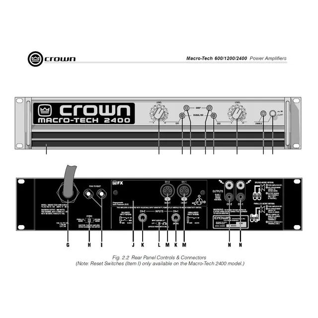Amplificador Crown Macrotech 2402 2070w Rms 0.1% Thd