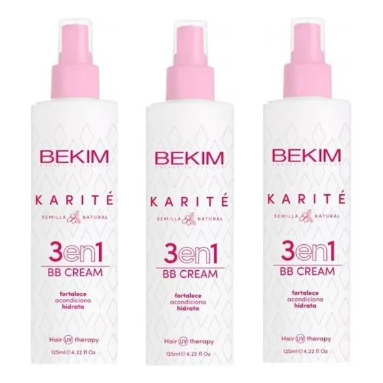 Bb Cream 3 En 1 Karite Bekim Hidratacion Capilar 125ml X3