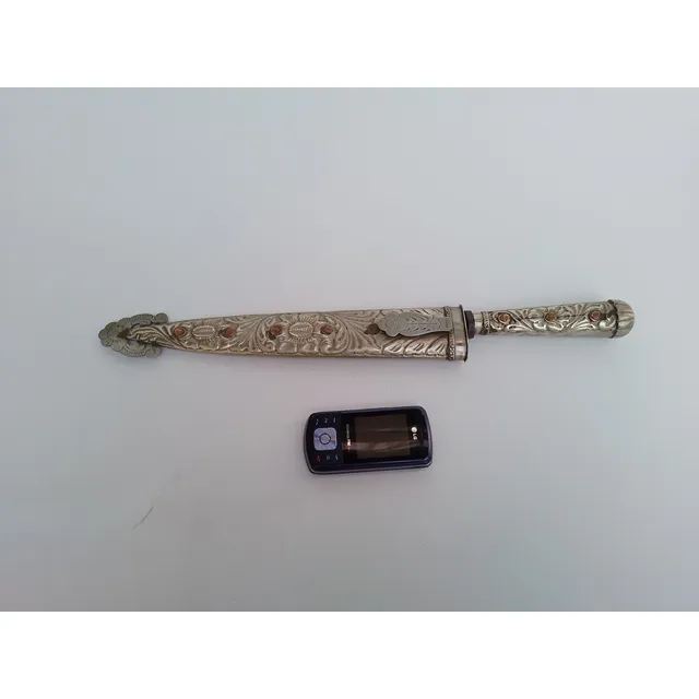 Buen Antiguo Cuchillo Puñal Tandilero En Alpaca 45cm Facón