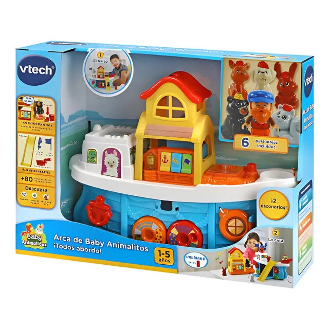 Barco Casa Con Animales De Arrastre Con Luz Y Musica Vtech