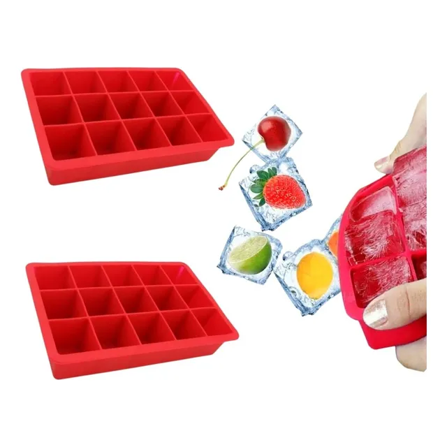 Kit 2 Formas De Gelo Silicone Com 15 Cubos Cada