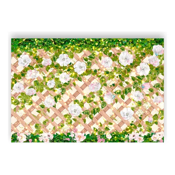 Fundo Fotográfico2,2x1,5 - Treliça Com Flores 114