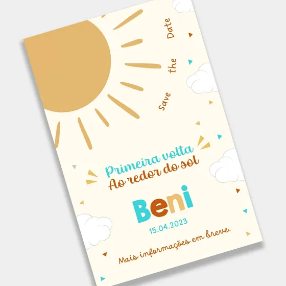 Convite Digital Primeira Volta Ao Sol Save The Date 4