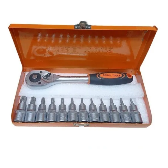 Autoclet Juego De Dados 14 Pzs Torx Mm 1/2 PuLG Diesel Tools