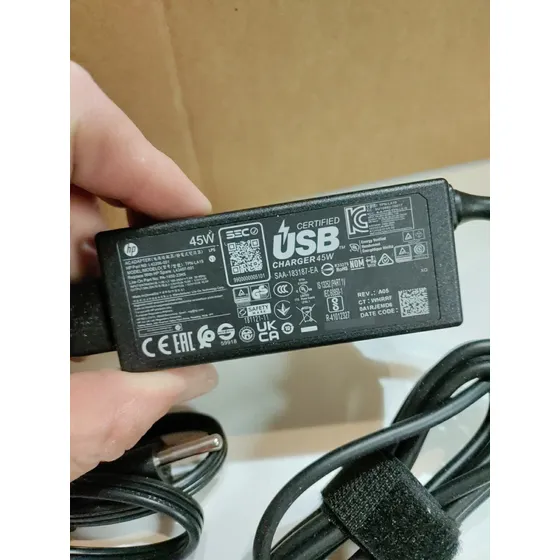 Adaptador Ac Hp Genuino L42206-001 45w Tipo C Negro