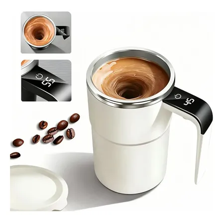 Caneca Misturadora Elétrica Automática Recarregável Inox 380 Branco