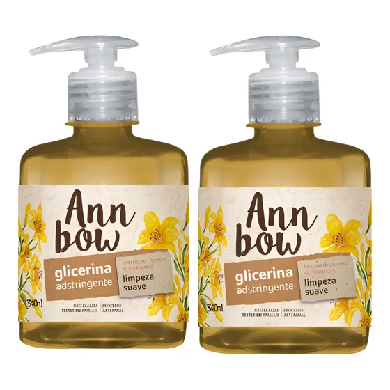 Kit 2 Sabonetes Líquidos Ann Bow Glicerina Adstringente