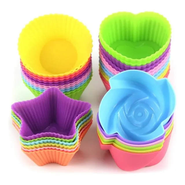 24 Moldes Para Cupcakes O Muffins Reutilizable De Silicona