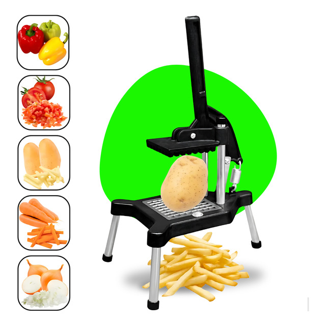 Cortador Picador Legumes Batata Profissional Reforçado Preto Cortador Picador Legumes Batata Profissional Reforçado Preto